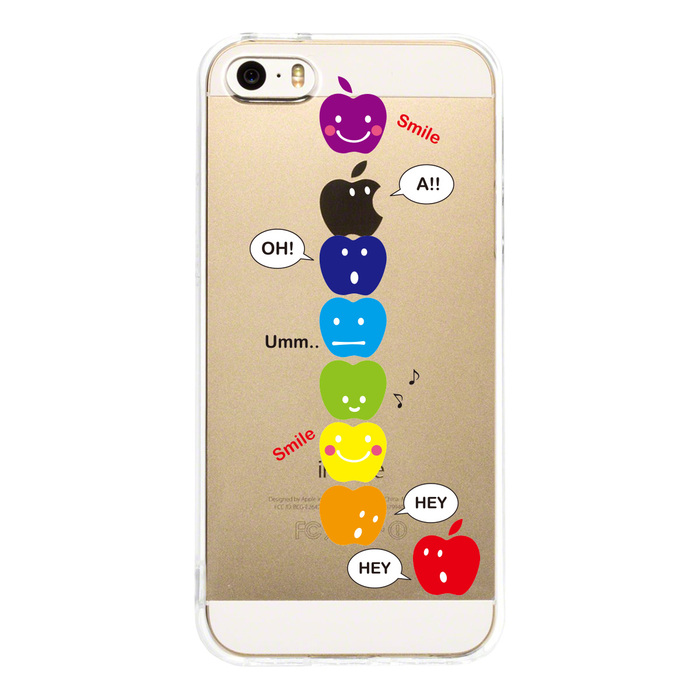 iPhone5 iPhone5s ケース クリア りんごがいっぱい スマホケース ハード スマホケース ハード-2