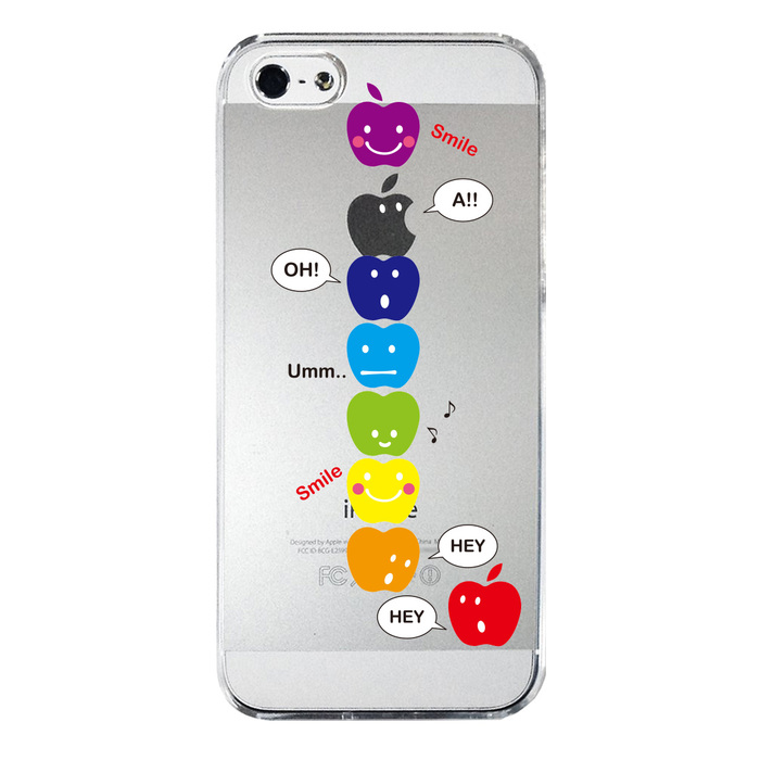 iPhone5 iPhone5s ケース クリア りんごがいっぱい スマホケース ハード スマホケース ハード-3