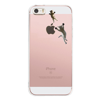 iPhone5 iPhone5s ケース クリア にゃんこ ジャンプ スマホケース ハード スマホケース ハード-1