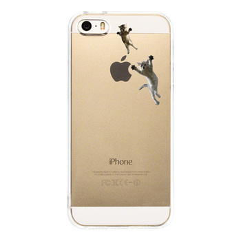 iPhone5 iPhone5s ケース クリア にゃんこ ジャンプ スマホケース ハード スマホケース ハード-2