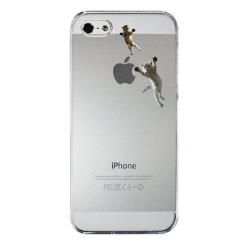 iPhone5 iPhone5s ケース クリア にゃんこ ジャンプ スマホケース ハード スマホケース ハード-3