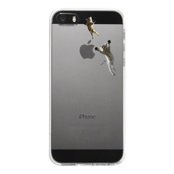 iPhone5 iPhone5s ケース クリア にゃんこ ジャンプ スマホケース ハード スマホケース ハード-4