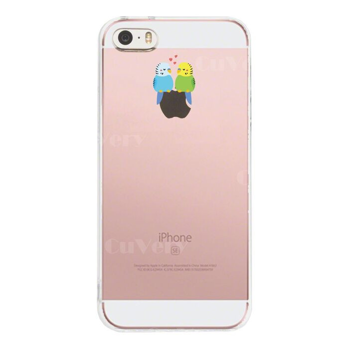 iPhone5 iPhone5s ケース クリア インコ カップル LOVE ラブ スマホケース ハード スマホケース ハード-2