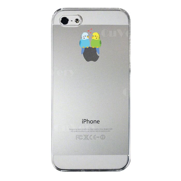 iPhone5 iPhone5s ケース クリア インコ カップル LOVE ラブ スマホケース ハード スマホケース ハード-4
