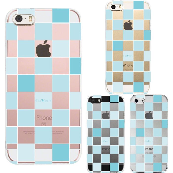 iPhone5 iPhone5s case clear check blues ma ho case hard smartphone case hard -0