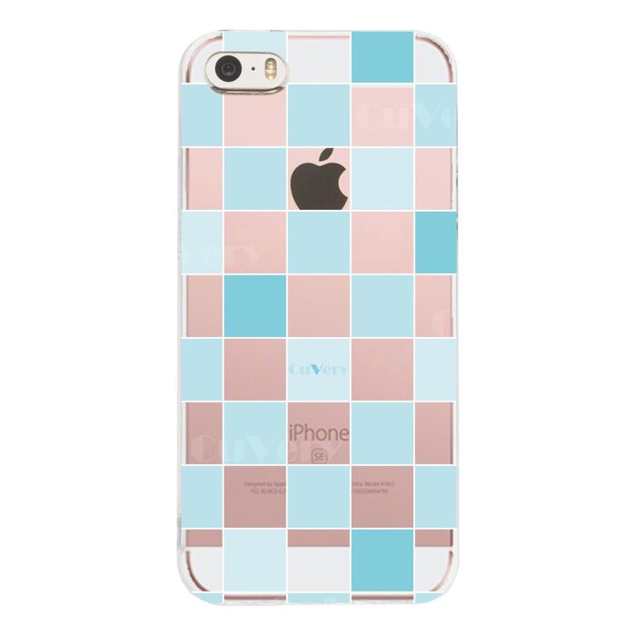 iPhone5 iPhone5s case clear check blues ma ho case hard smartphone case hard -1