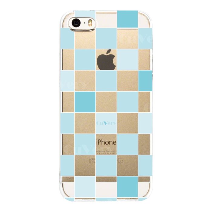 iPhone5 iPhone5s case clear check blues ma ho case hard smartphone case hard -2