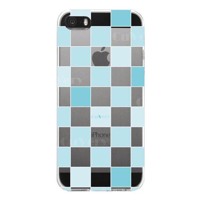 iPhone5 iPhone5s case clear check blues ma ho case hard smartphone case hard -3