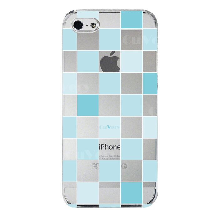 iPhone5 iPhone5s case clear check blues ma ho case hard smartphone case hard -4