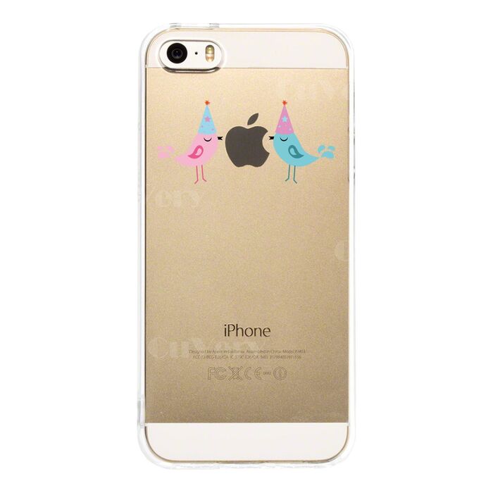 iPhone5 iPhone5s ケース クリア 可愛い鳥カップル スマホケース ハード スマホケース ハード-1