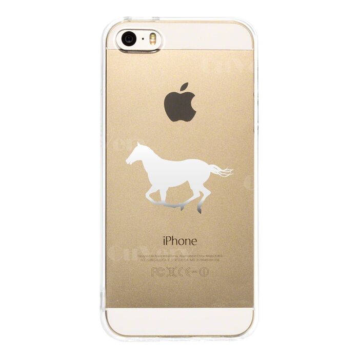 iPhone5 iPhone5s ケース クリア 馬 サラブレット 白馬 スマホケース ハード スマホケース ハード-1