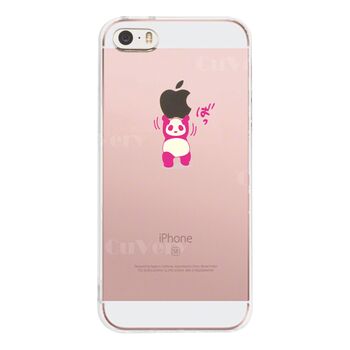 iPhone5 iPhone5s ケース クリア ピンクパンダ重量挙げ スマホケース ハード スマホケース ハード-2