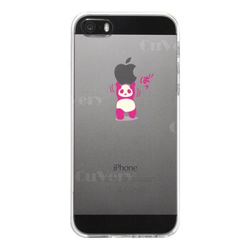 iPhone5 iPhone5s ケース クリア ピンクパンダ重量挙げ スマホケース ハード スマホケース ハード-3