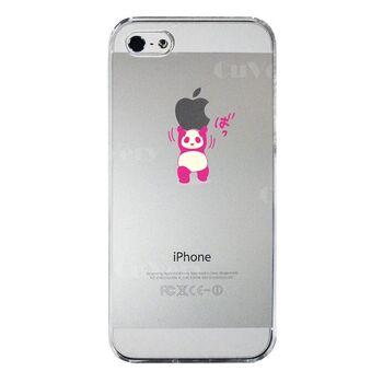 iPhone5 iPhone5s ケース クリア ピンクパンダ重量挙げ スマホケース ハード スマホケース ハード-4
