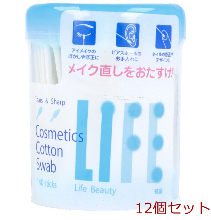 ライフ コスメティックス コットン綿棒 １４０本入 12セット-0