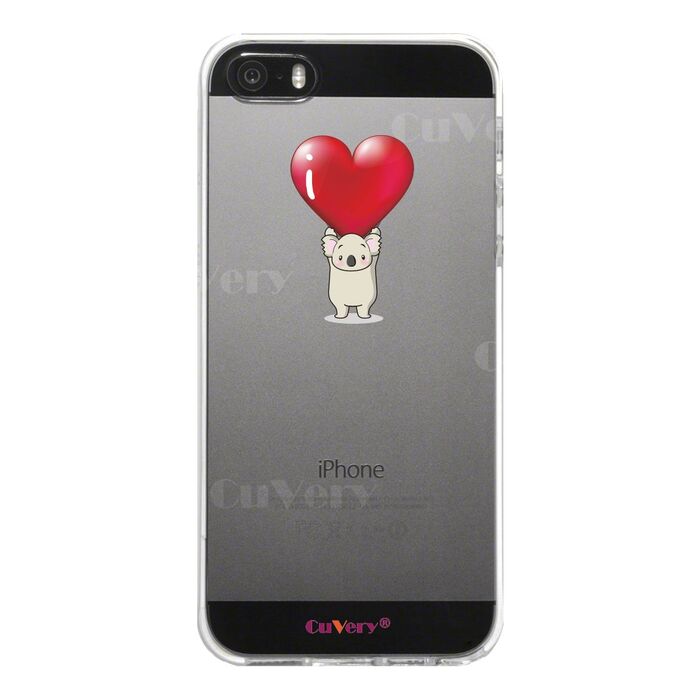 iPhone5 iPhone5s ケース クリア コアラ ハート 重量挙げ スマホケース ハード スマホケース ハード-1