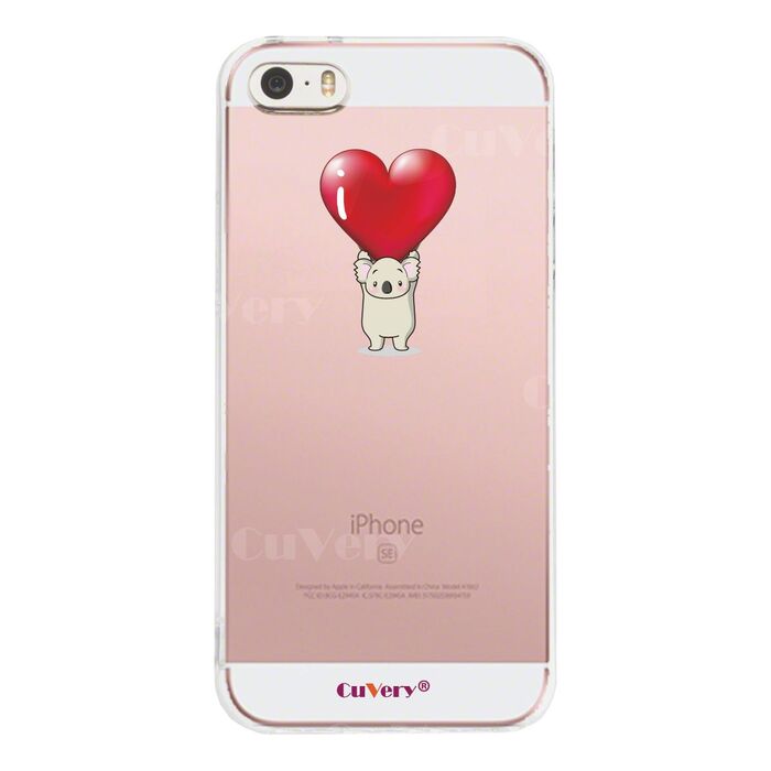 iPhone5 iPhone5s ケース クリア コアラ ハート 重量挙げ スマホケース ハード スマホケース ハード-3