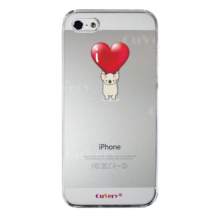 iPhone5 iPhone5s ケース クリア コアラ ハート 重量挙げ スマホケース ハード スマホケース ハード-4