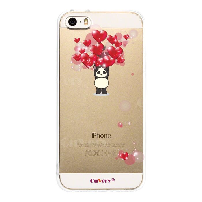 iPhone5 iPhone5s ケース クリア パンダ ハート いっぱい 重量挙げ 並感 スマホケース ハード スマホケース ハード-2