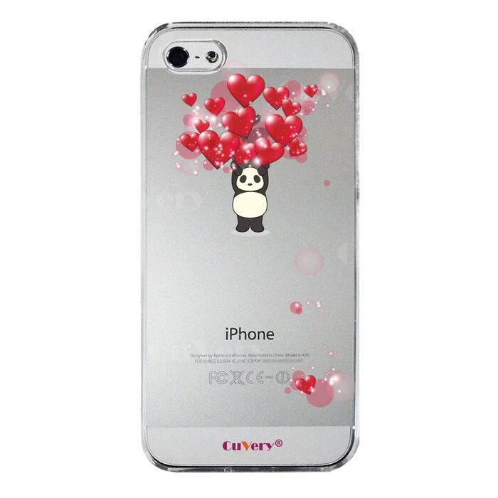 iPhone5 iPhone5s ケース クリア パンダ ハート いっぱい 重量挙げ 並感 スマホケース ハード スマホケース ハード-4