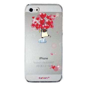 iPhone5 iPhone5s ケース クリア ペンギン ハート いっぱい スマホケース ハード スマホケース ハード-4