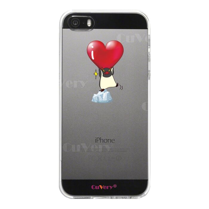 iPhone5 iPhone5s case clear penguin Heart is heavy ? smartphone case hard smartphone case hard -1