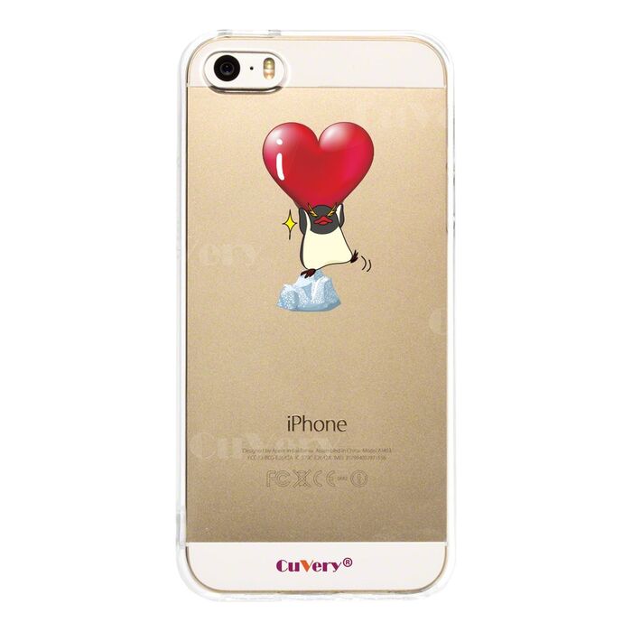 iPhone5 iPhone5s case clear penguin Heart is heavy ? smartphone case hard smartphone case hard -2