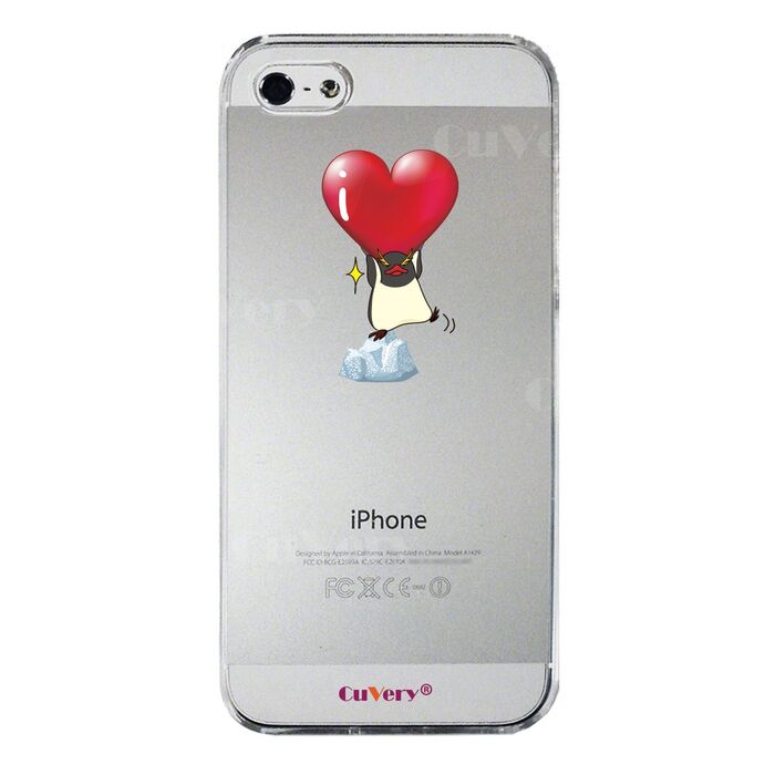 iPhone5 iPhone5s case clear penguin Heart is heavy ? smartphone case hard smartphone case hard -4