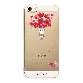 iPhone5 iPhone5s ケース クリア 猫 ネコ にゃんこ 腹巻 ハートいっぱい スマホケース ハード スマホケース ハード-2