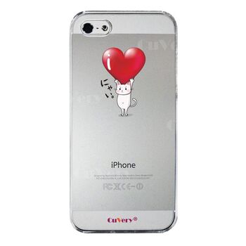iPhone5 iPhone5s ケース クリア 猫 ネコ にゃんこ ハートは重い？ スマホケース ハード スマホケース ハード-4