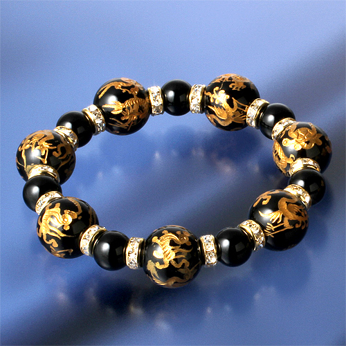  four god . onyx sphere bracele 16mm large sphere specification feng shui power card attaching -1