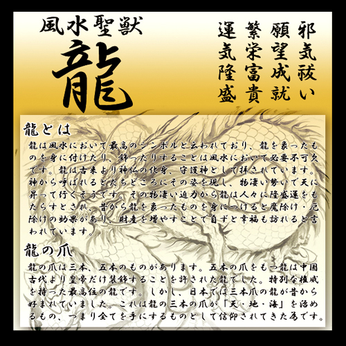 風水龍 守護ブレス 黄金龍お守り付き-3