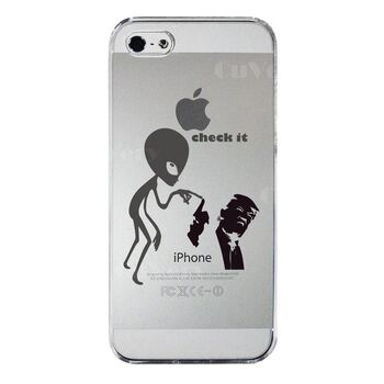 iPhone5 iPhone5s ケース クリア 宇宙人 と 大統領 スマホケース ハード スマホケース ハード-3