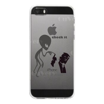 iPhone5 iPhone5s ケース クリア 宇宙人 と 大統領 スマホケース ハード スマホケース ハード-4