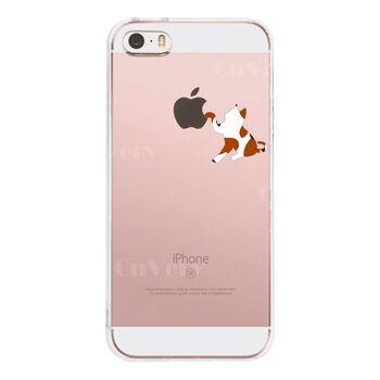 iPhone5 iPhone5s ケース クリア ねこ 猫 三毛猫 リンゴきになる スマホケース ハード スマホケース ハード-2