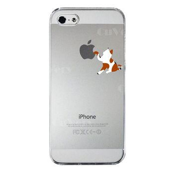 iPhone5 iPhone5s ケース クリア ねこ 猫 三毛猫 リンゴきになる スマホケース ハード スマホケース ハード-3