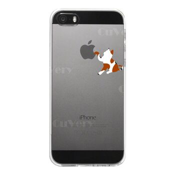 iPhone5 iPhone5s ケース クリア ねこ 猫 三毛猫 リンゴきになる スマホケース ハード スマホケース ハード-4