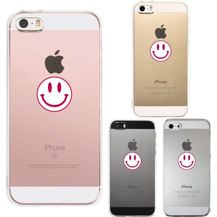 iPhone5 iPhone5s ケース クリア にこちゃん スマイル マーク スマホケース ハード スマホケース ハード-0