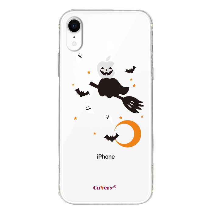 iPhoneXR ケース クリア ソフト Halloween ハロウィン スマホケース ワイヤレス充電対応 ソフトスマホケース-1