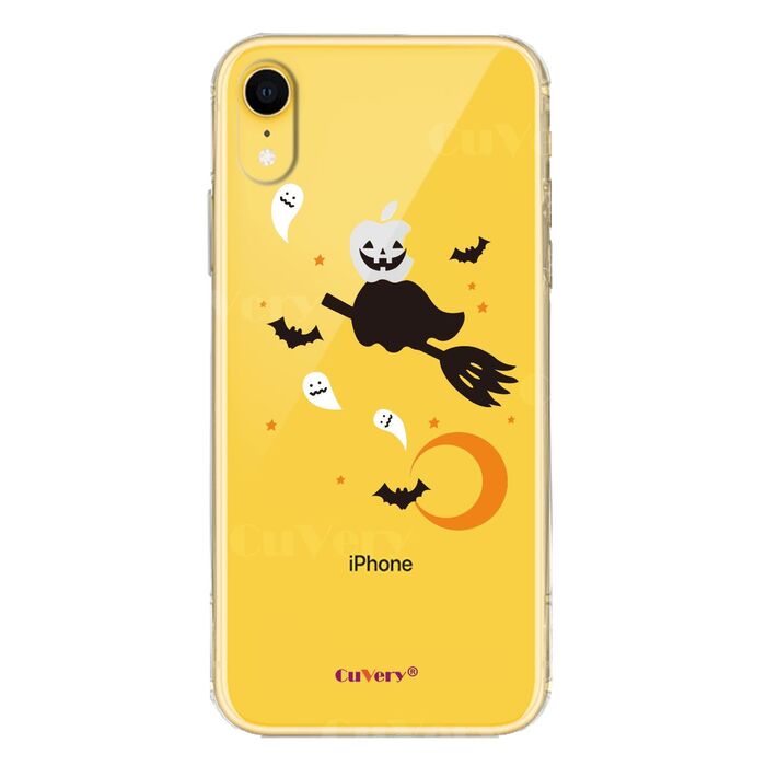 iPhoneXR ケース クリア ソフト Halloween ハロウィン スマホケース ワイヤレス充電対応 ソフトスマホケース-3