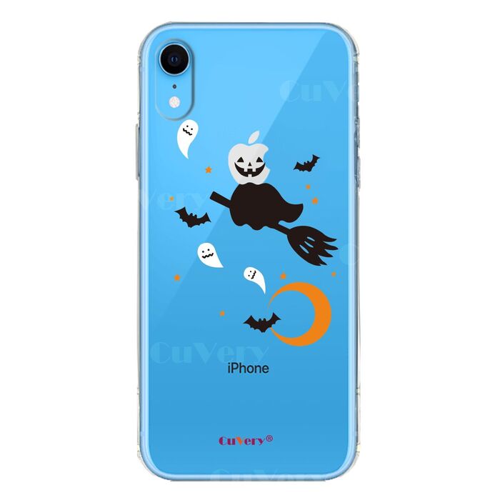 iPhoneXR ケース クリア ソフト Halloween ハロウィン スマホケース ワイヤレス充電対応 ソフトスマホケース-4