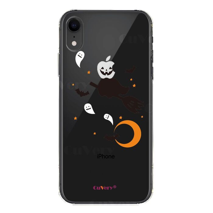 iPhoneXR ケース クリア ソフト Halloween ハロウィン スマホケース ワイヤレス充電対応 ソフトスマホケース-5