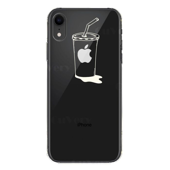 iPhoneXR ケース クリア ソフト アップルジュース ホワイト スマホケース ワイヤレス充電対応 ソフトスマホケース-5