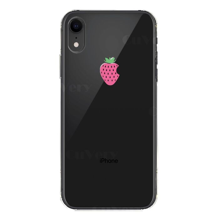 iPhoneXR ケース クリア ソフト イチゴ 苺 スマホケース ワイヤレス充電対応 ソフトスマホケース-5