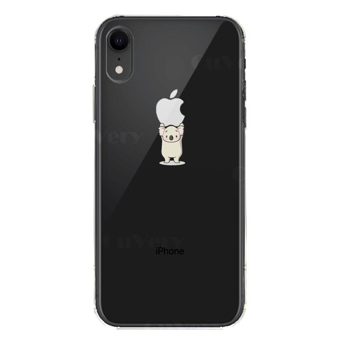 iPhoneXR ケース クリア ソフト コアラ アップル 重量挙げ 並感 スマホケース ワイヤレス充電対応 ソフトスマホケース-5