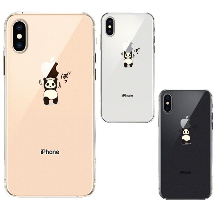 iPhoneX ケース iPhoneXS ケース ソフト パンダ 重量挙げ 努力感 スマホケース ソフトスマホケース-0