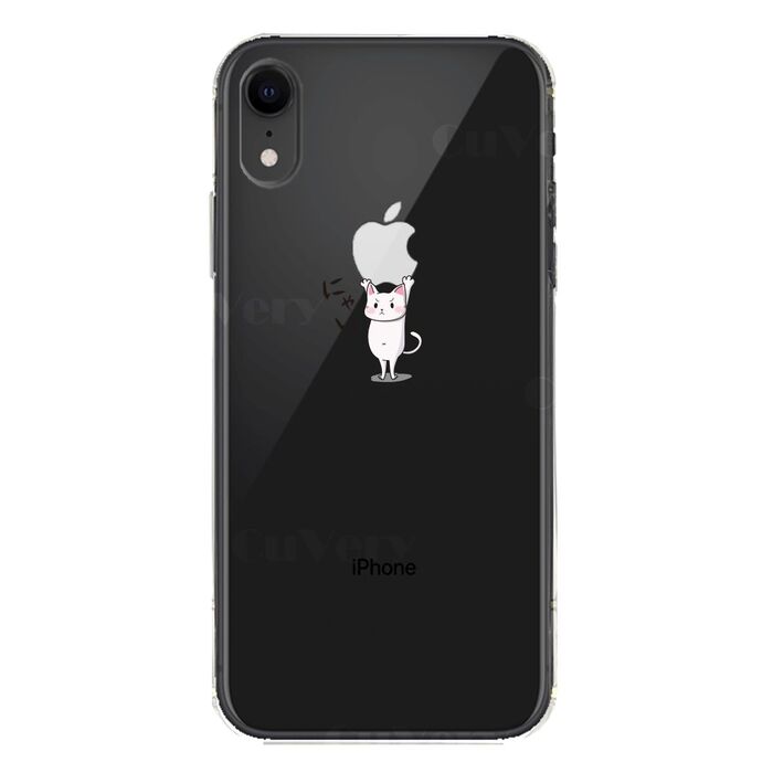 iPhoneXR ケース クリア ソフト 猫 ネコ にゃんこ Appleは重い？ スマホケース ワイヤレス充電対応 ソフトスマホケース-5