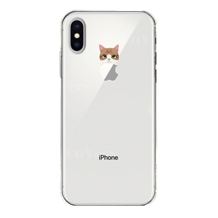 iPhoneX ケース iPhoneXS ケース ソフト のっかり ネコ 3 スマホケース ソフトスマホケース-3