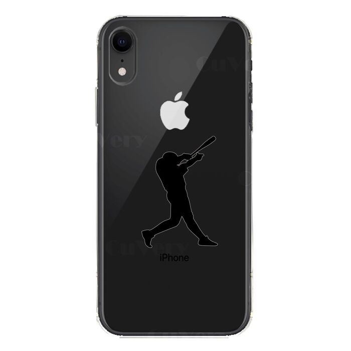 iPhoneXR ケース クリア ソフト 野球 バッター スマホケース ワイヤレス充電対応 ソフトスマホケース-5