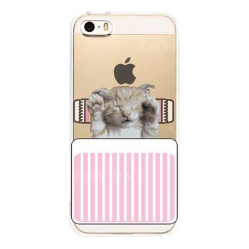 iPhone5 iPhone5s ケース クリア にゃんこ ねこ 猫 安眠中 スマホケース ハード スマホケース ハード-1